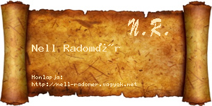 Nell Radomér névjegykártya